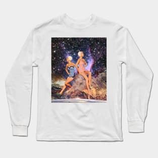 Swim Vintage Collage Art Long Sleeve T-Shirt